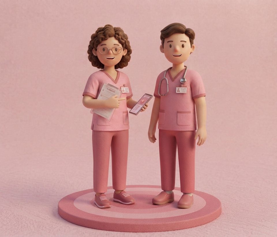 Profissional de saúde em atendimento de home care a um idoso em São José dos Campos